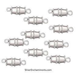 Silver 14mm Twist Barrel Clasps