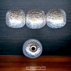 8mm Brushed Sterling Silver Seamless Round Beads