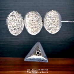 8mm Brushed Sterling Silver Triangle Rondelle Beads