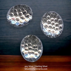 18x15mm Dimple Hammered Sterling Silver Oval Beads