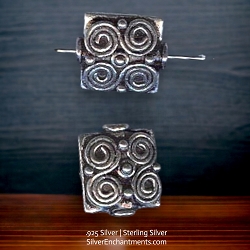 14x12mm Sterling Silver Ornate Beads with Double Infinity Scrollwork