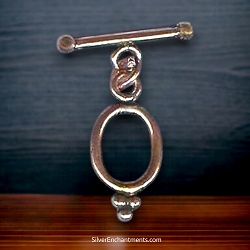 Solid Copper Oval Toggle Clasps with Triple Ball Accent