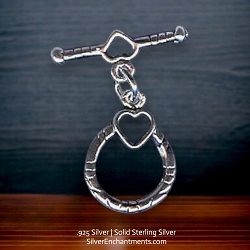 Sterling Silver Heart Toggle Clasps