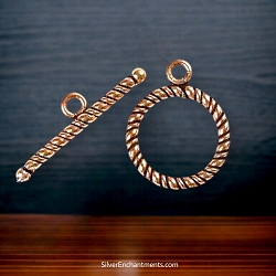 Solid Copper Twisted Rope Toggle Clasps