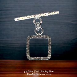 Hammerd Sterling Silver Square Toggle Clasps