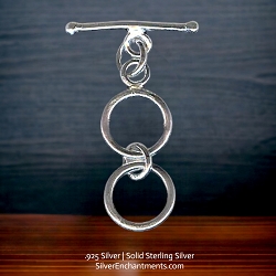 13mm Sterling Silver 2-Ring Expansion Toggle Clasps