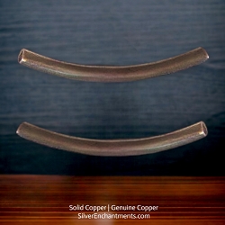 39mm Solid Copper Curved Noodle Beads