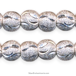 10mm Silver Diamond Cut Stardust Ball Beads