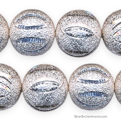 18mm Silver Stardust Diamond Cut Fancy Ball Beads