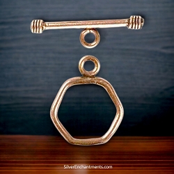 Solid Copper 6-Sided Toggle Clasps