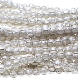 Silver 6mm Ball Beads with Slit and Stardust Finish