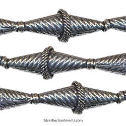 Silver Swirl Striped Jewelry Cones with 8mm Opening