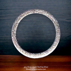 25mm Round Brushed Sterling Silver Jewelry Ring