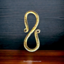 22k Gold Vermeil S-Hook Jewelry Clasp with Brushed Finish