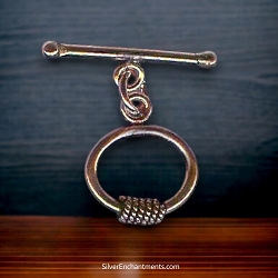 Solid Copper Oval Toggle Clasps with Wrap Detail