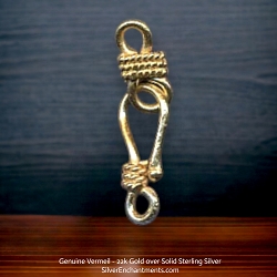 16mm 22k Gold Vermeil J-Hook and Eye Clasp Set