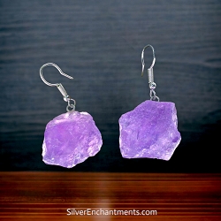 Raw Amethyst Earrings