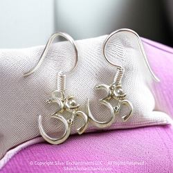 Sterling Silver Om Symbol Earrings