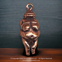 Solid Copper Venus of Willendorf Pendant