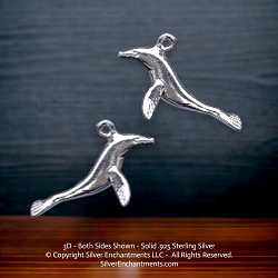 3D Sterling Silver Seal Charm
