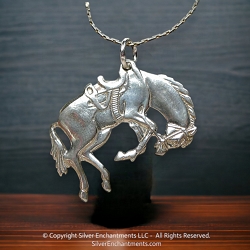 Sterling Silver Horse Necklace Pendant