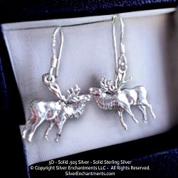 Sterling Silver Elk Earrings