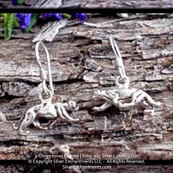 Sterling Silver Cougar Earrings