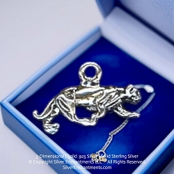 Sterling Silver 3D Panther Charm