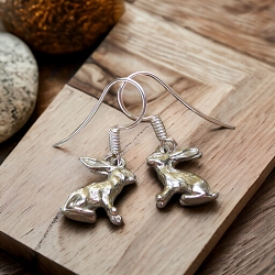 Sterling Silver 3D Bunny Rabbit Earrings
