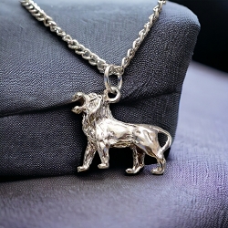 Sterling Silver 3D Roaring Lion Charm