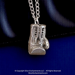 Sterling Silver 3D Boxing Glove Pendant
