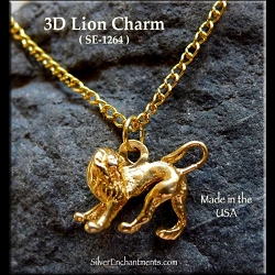 3D 22-karat Gold Lion Charm