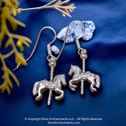 Sterling Silver Carousel Horse Earrings