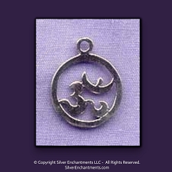 Sterling Silver Ringed Om Necklace Charm