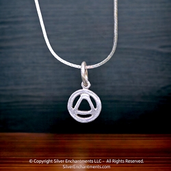 Small Sterling Silver Alcoholics Anonymous Necklace