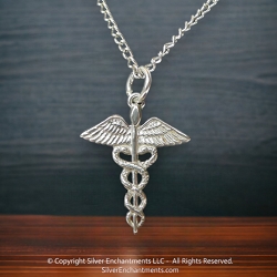 Sterling Silver Caduceus Charm