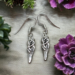 Sterling Silver 3D Entwined Lovers Earrings