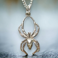 Sterling Silver Black Widow Spider Charm