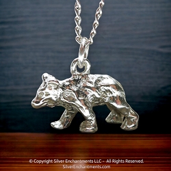 3D Sterling Silver Bear Charm