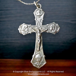 Sterling Silver Holy Trinity Crucifix Necklace Pendant