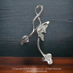 Sterling Silver Celtic Ivy Pendant, Left