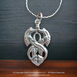 Sterling Silver Celtic Hippocampus Pendant
