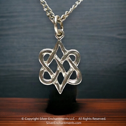Sterling Silver Entwined Celtic Hearts Charm