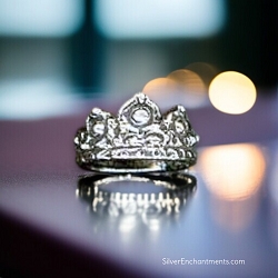 3D Sterling Silver Tiara Charm