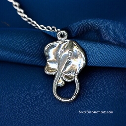 3D Sterling Silver Manta Ray Shark Charm
