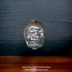 3D Sterling Silver Skull Beads
