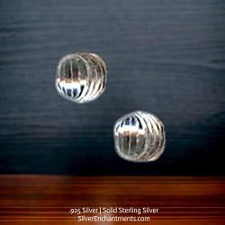  7mm Diamond-cut Spiral Sterling Silver Round Beads