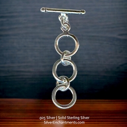 Sterling Silver 3-Ring Expansion Toggle Clasps