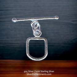rushed Sterling Silver U-Shaped Toggle Clasps