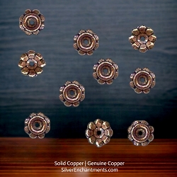 6.5mm Copper Blossom Topper Bead Caps